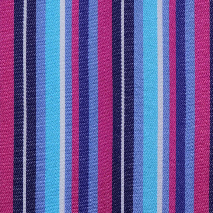 Blue, Pink & White Multi Stripe Cotton Shirting
