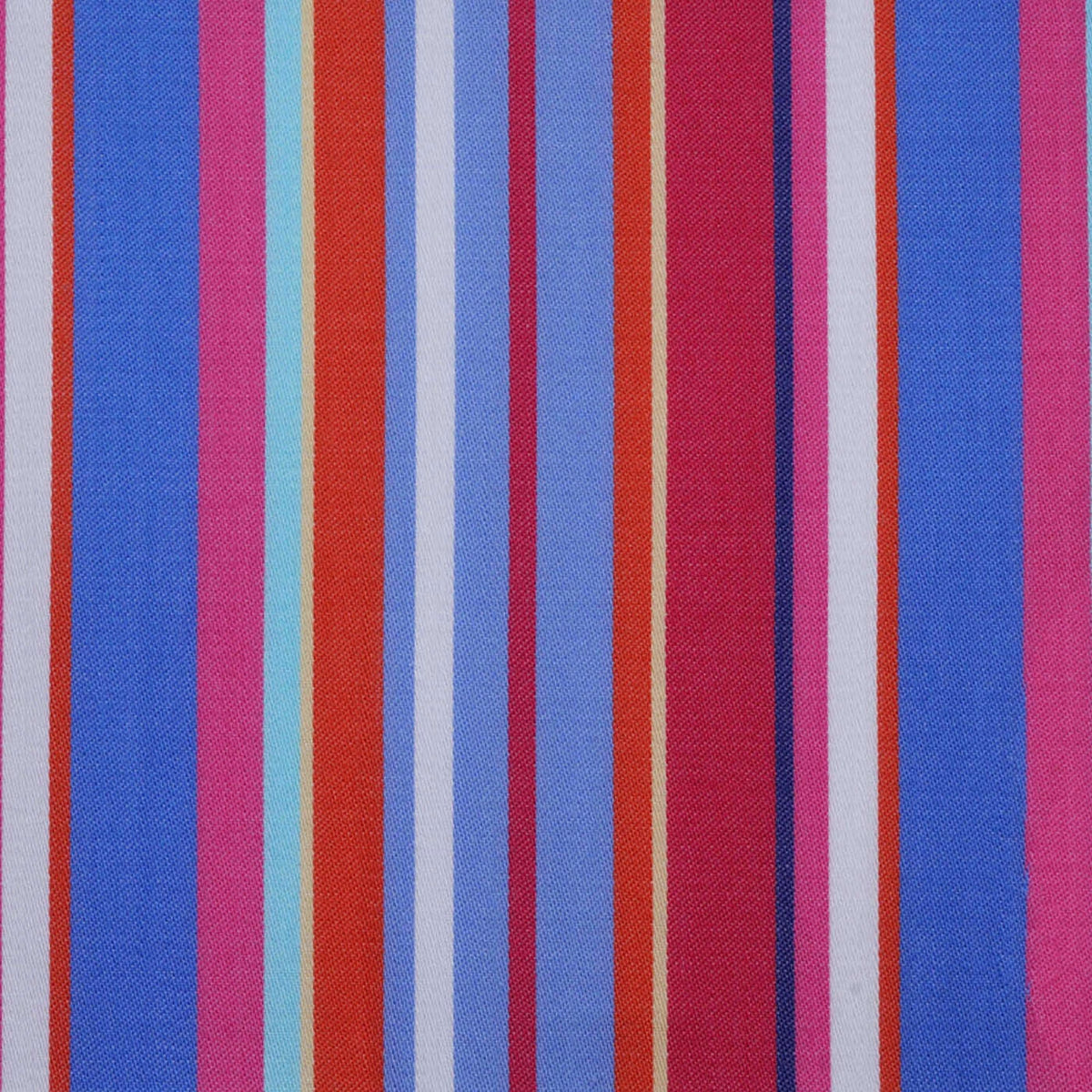Blue, Red, Orange and White Multi Stripe Cotton Shirting
