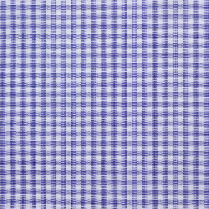 Blue & White Check Cotton Shirting