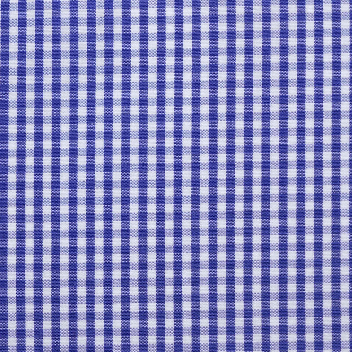 Blue & White Gingham Check Cotton Shirting