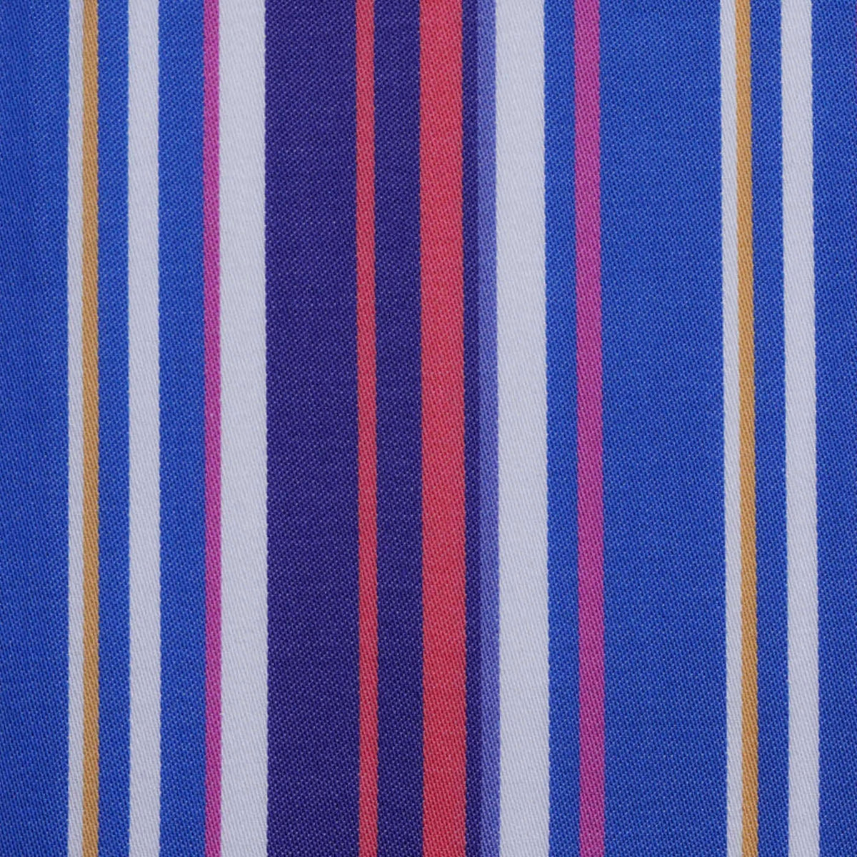 Blue, White, Yellow, Red and Navy Multi Stripe Cotton Shirting
