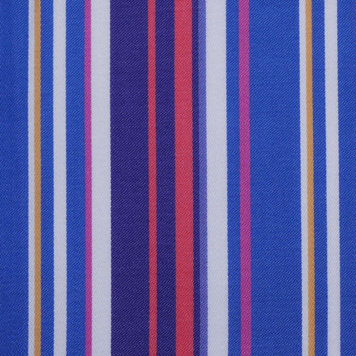 Blue, White, Yellow, Red and Navy Multi Stripe Cotton Shirting
