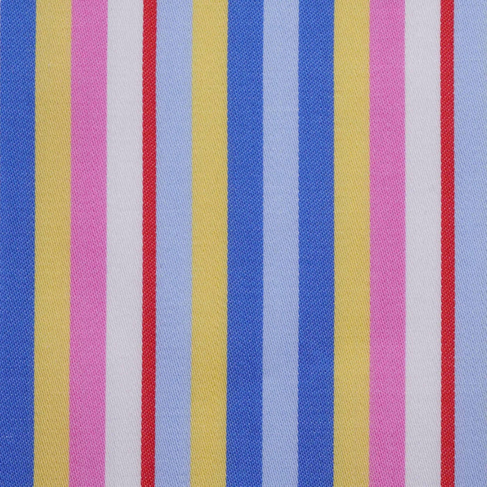 Blue, Yelow, Pink and White Multi Stripe Cotton Shirting
