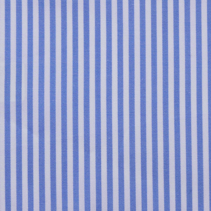 Blue and White Bengal Stripe Cotton Shirting