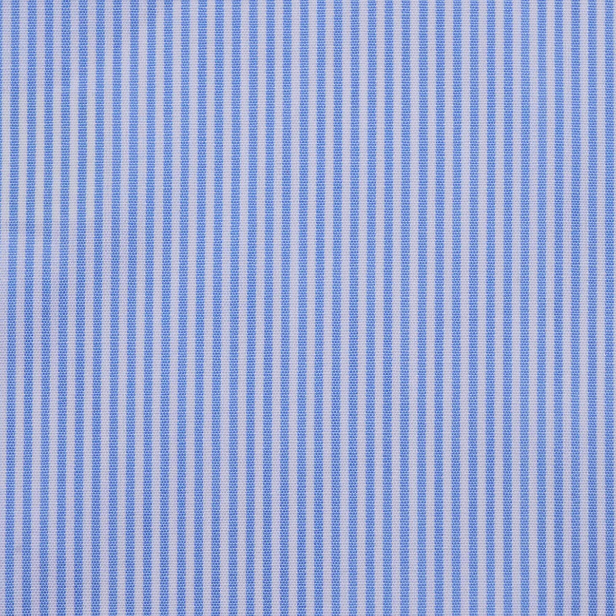 Blue and White Narrow Stripe Cotton Shirting