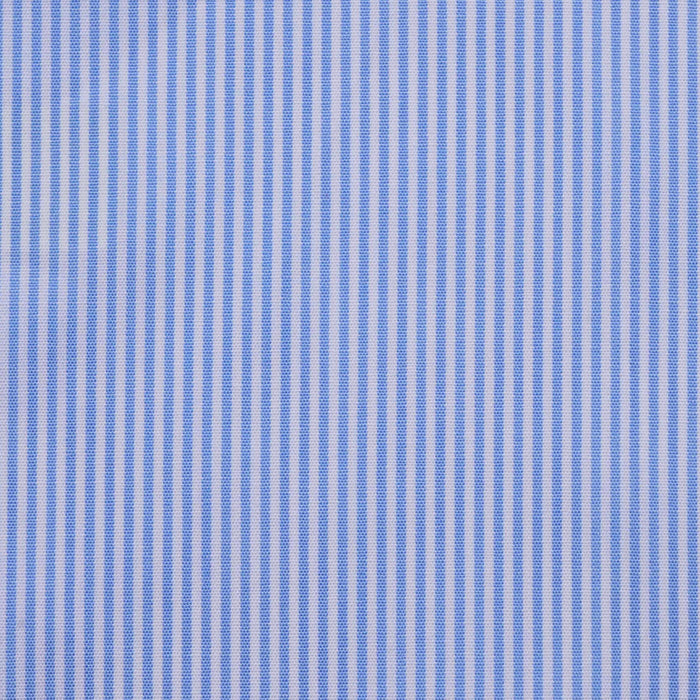 Blue and White Narrow Stripe Cotton Shirting