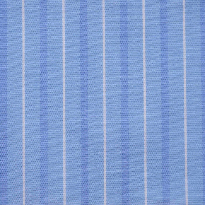 Blue with Dark Blue & White Stripe Cotton Shirting