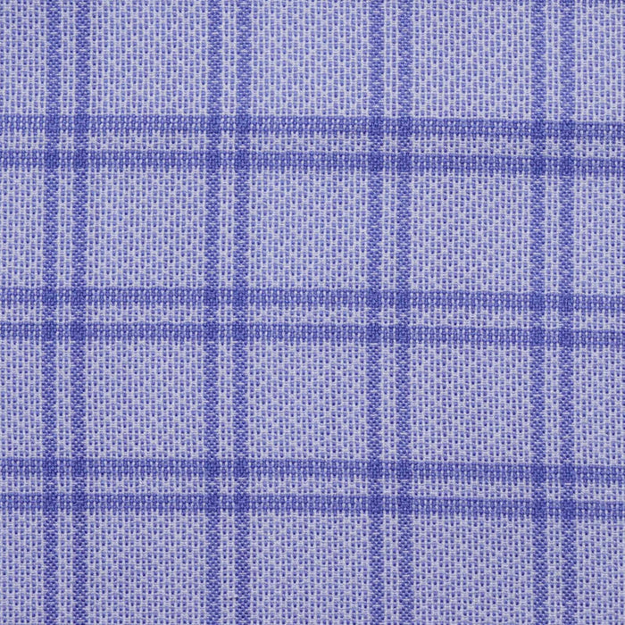 Blue with Navy Blue Twin Window Pane Check Cotton Shirting