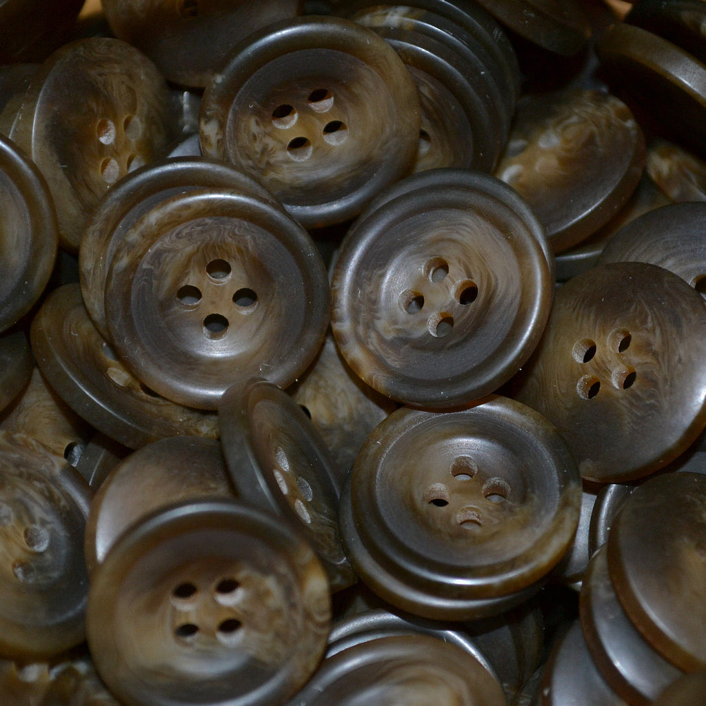 Brown Resin Pimbo Buttons - Large (32 Ligne) - Yorkshire Fabric