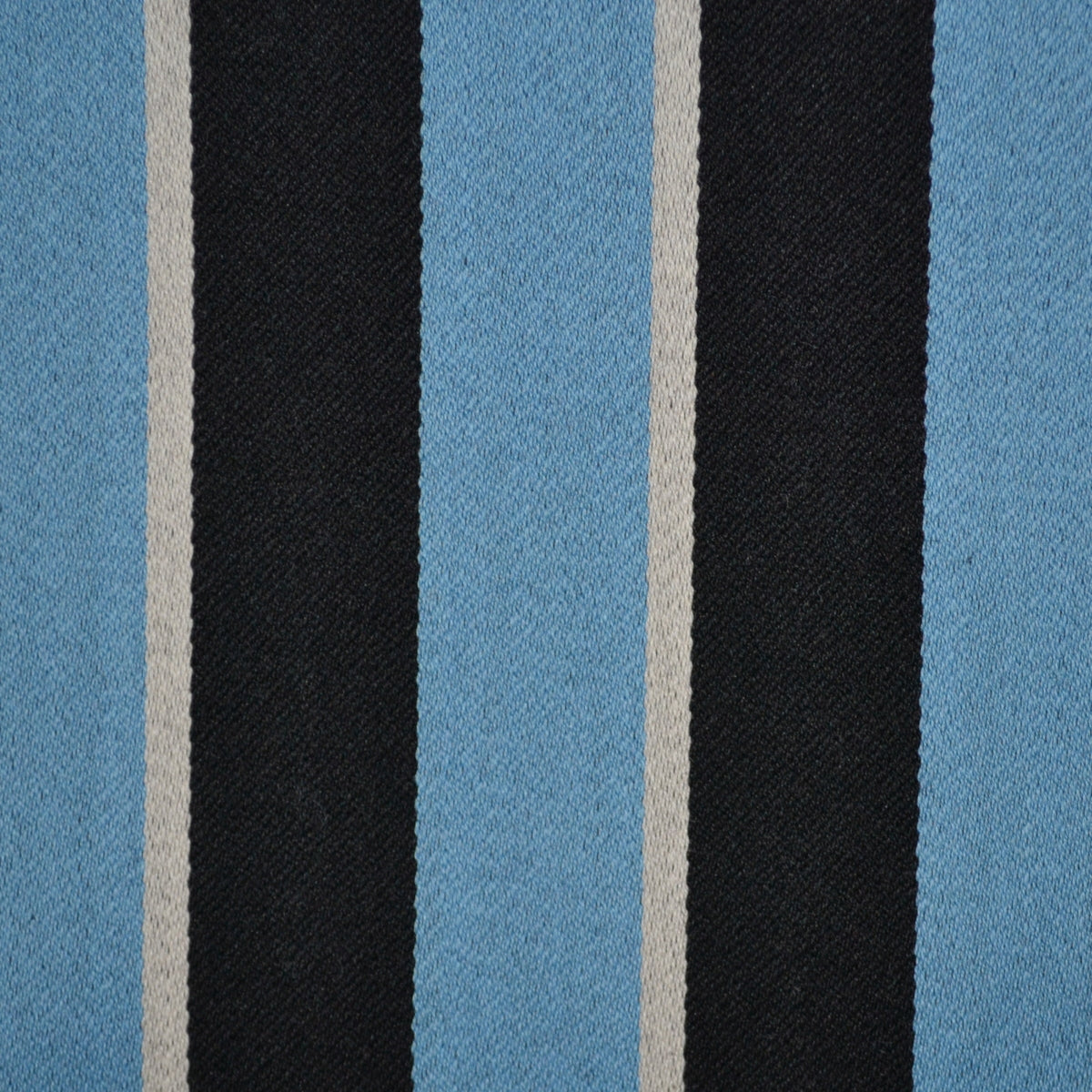 Sky Blue with Black and While Triple Stripe Blazer Stripe Jacketing - 1.90 Metres