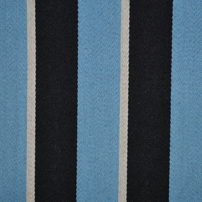 Sky Blue with Black and While Triple Stripe Blazer Stripe Jacketing - 1.90 Metres