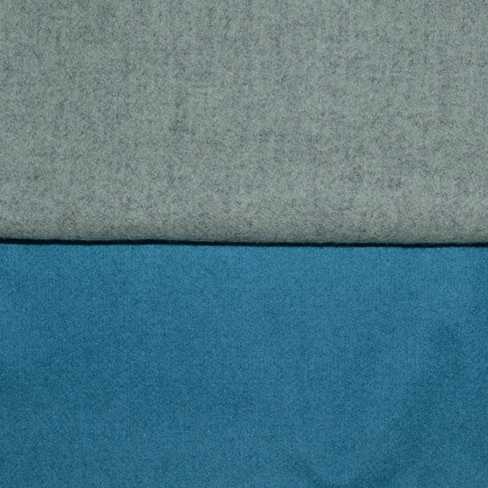 British All Wool Melton Scraps/Offcuts - Marl Green and Teal