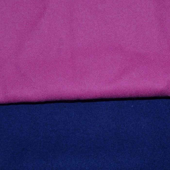 British All Wool Melton Scraps/Offcuts - Pink and Indigo