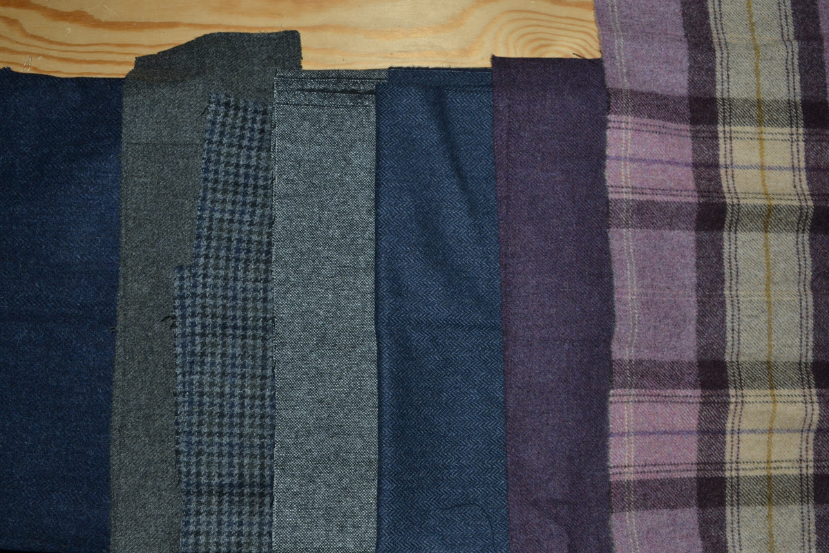 British All Wool Tweed Scraps/Offcuts - Bunch 4