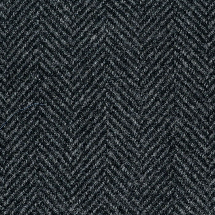 Dark Grey Herringbone Shetland Tweed - 40cms