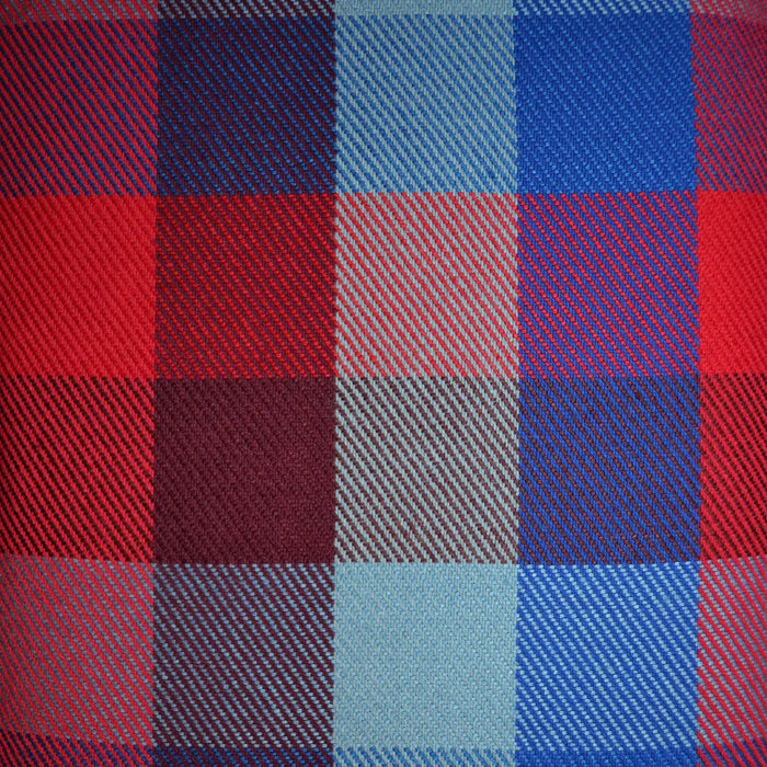 Red, Royal Blue, Navy Blue and Burgundy Bold Check Cotton Twill Jacketing - 2.00 Metres