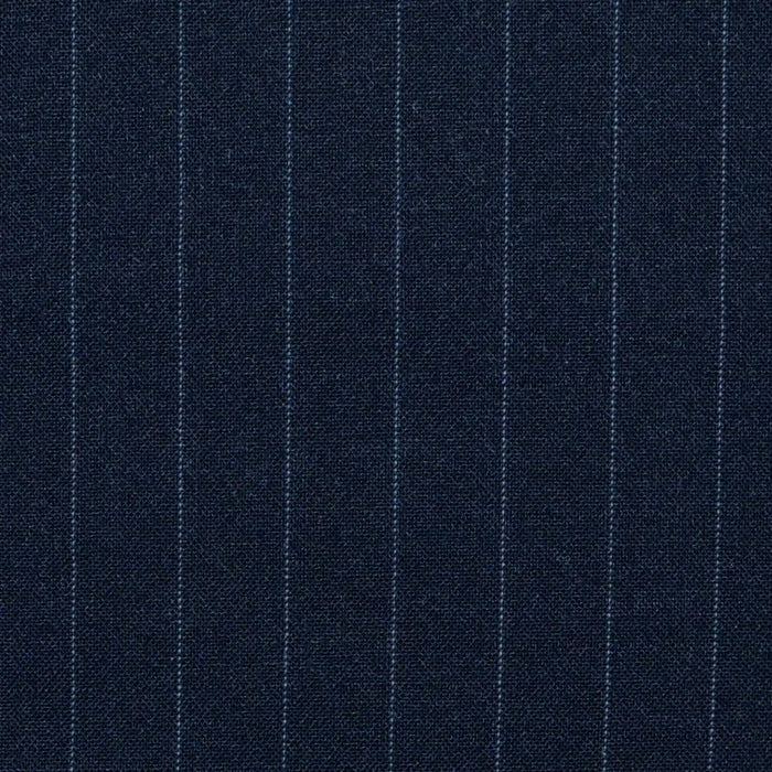Navy Blue Pinstripe Poly/Wool/Lycra Blend Suiting - 3.50 Metres