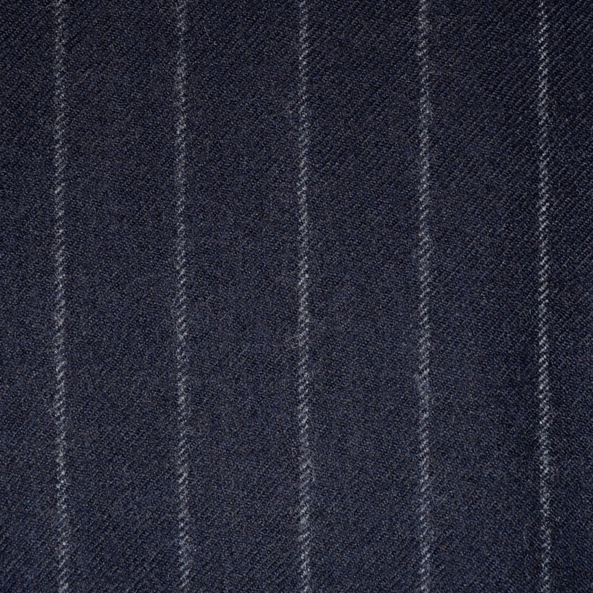 Navy Blue Wide Chalk Stripe Super 100's All Wool Flannel Suiting - 3.50 Metres