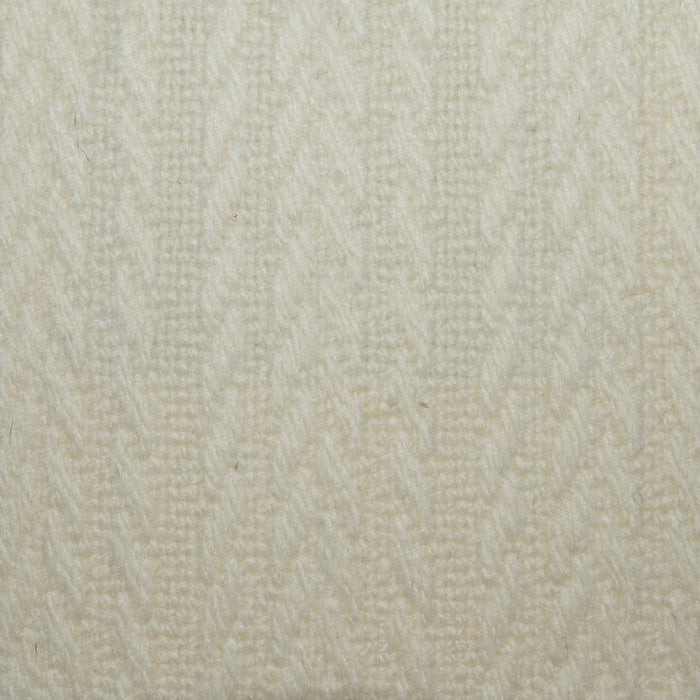 Cream All Wool Wool Cable Knit Jacketing