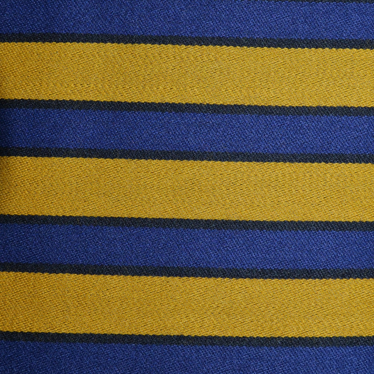 Navy Blue with Black and Gold Twin Horizontal Stripe Blazer Stripe Jacketing - 1.45 Metres