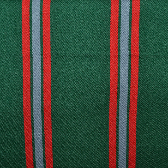 Bottle Green with Red and Grey Triple Stripe Blazer Stripe Jacketing - 1.00 Metres