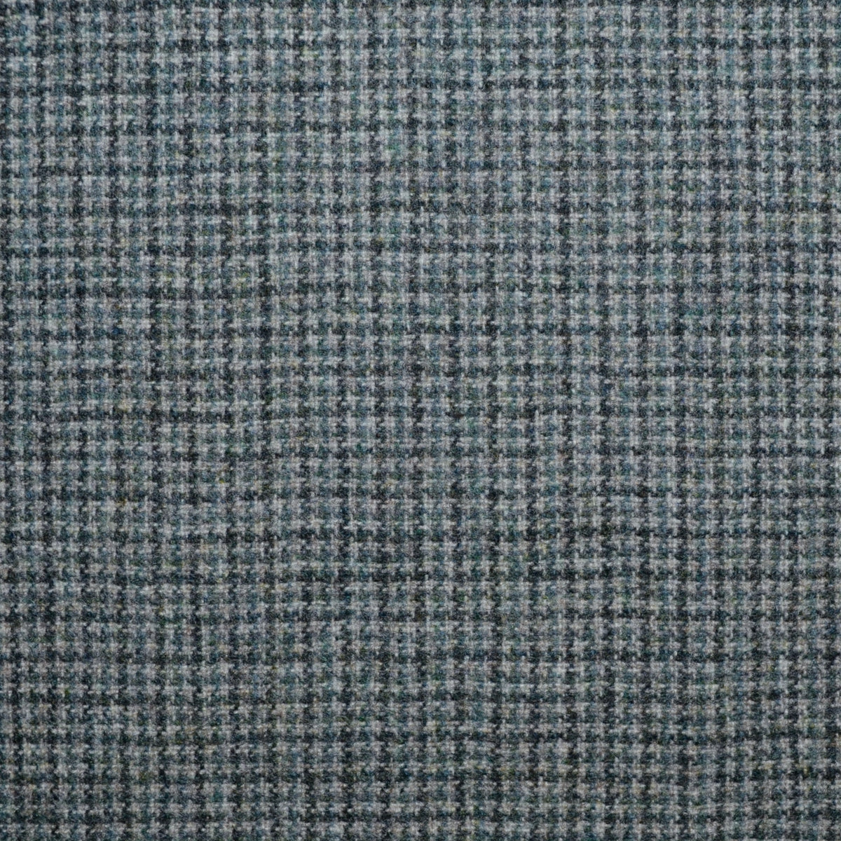 Silver with Dark Grey and Blue Small Check Lambswool & Cashmere Jacketing - 1.00 Metre