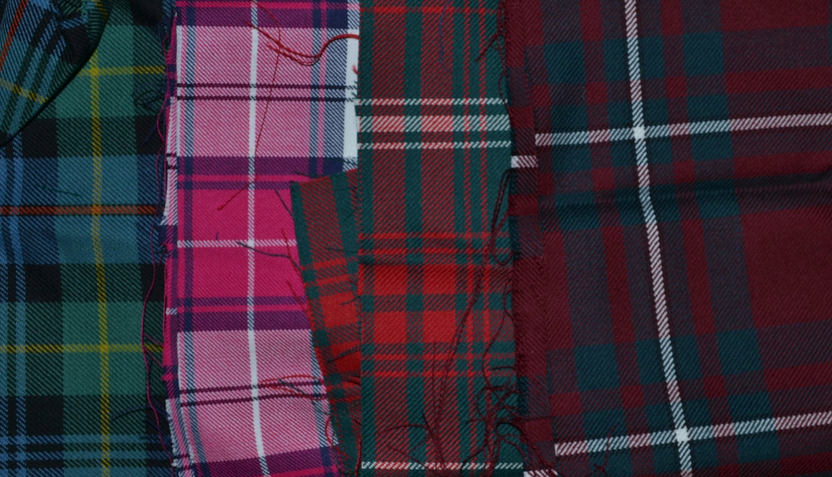 British All Wool Tartan Scraps/Offcuts - Bunch 10