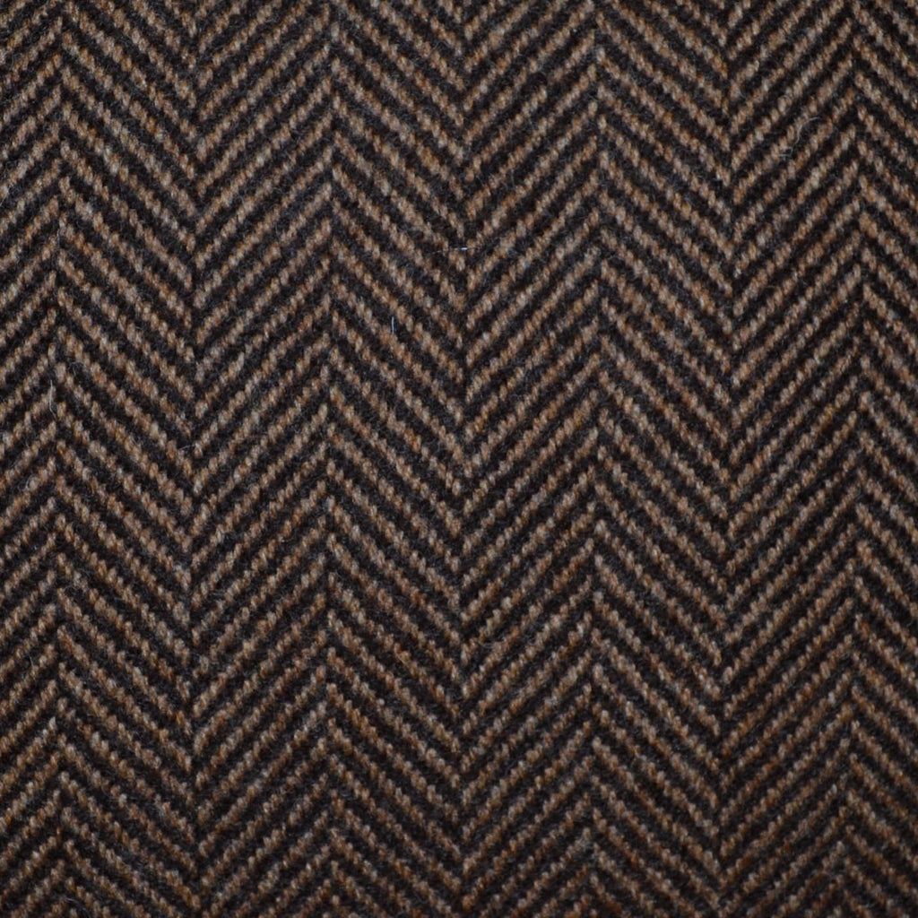 Tan and Dark Brown Herringbone Lambswool Tweed - 2.50 Metres