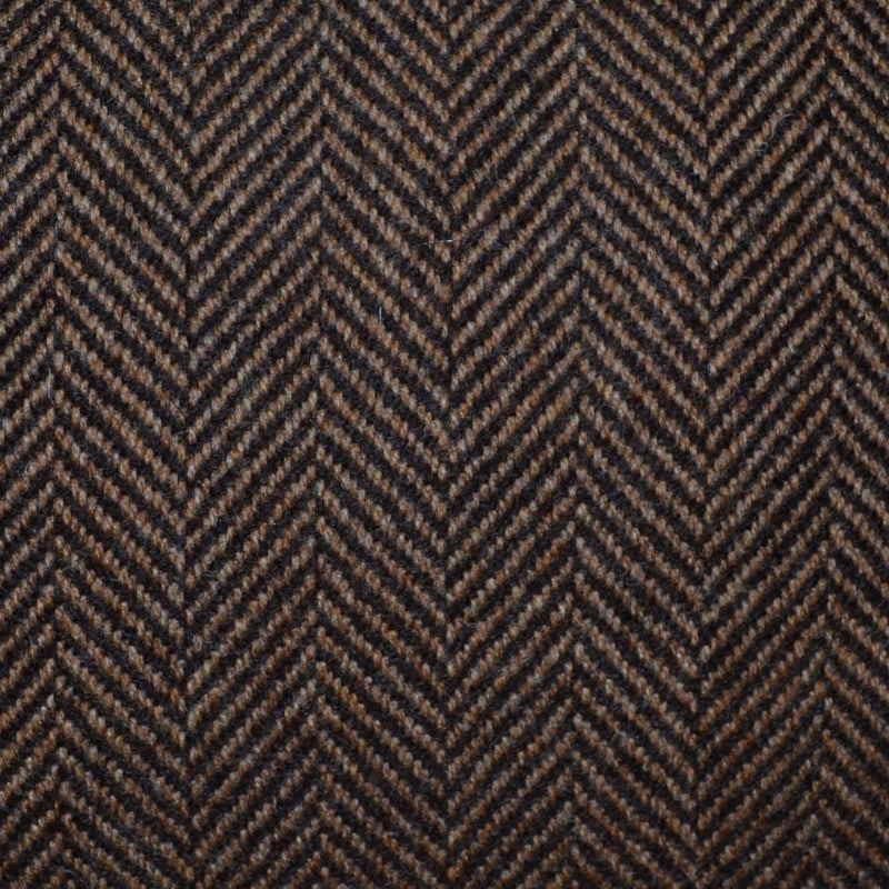 Tan and Dark Brown Herringbone Lambswool Tweed - 2.50 Metres