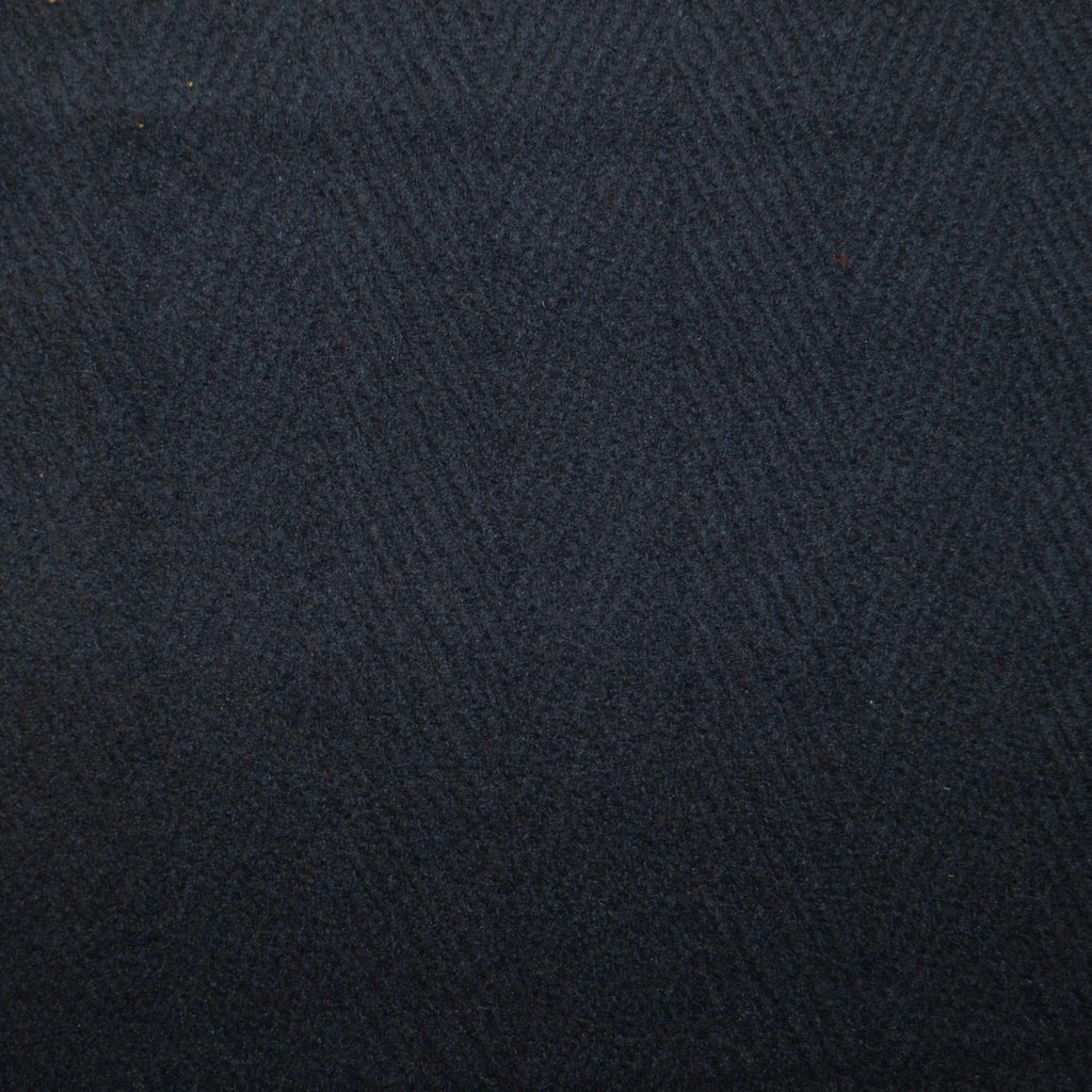 Dark Navy Blue Herringbone Wool Blend Heavy Duffle Coating - 2.00 Metres