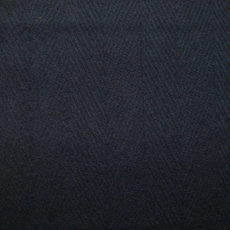 Dark Navy Blue Wide Herringbone Wool Blend Heavy Duffle Coating