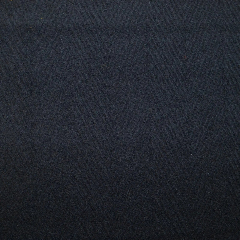 Dark Navy Blue Herringbone Wool Blend Heavy Duffle Coating - 2.00 Metres