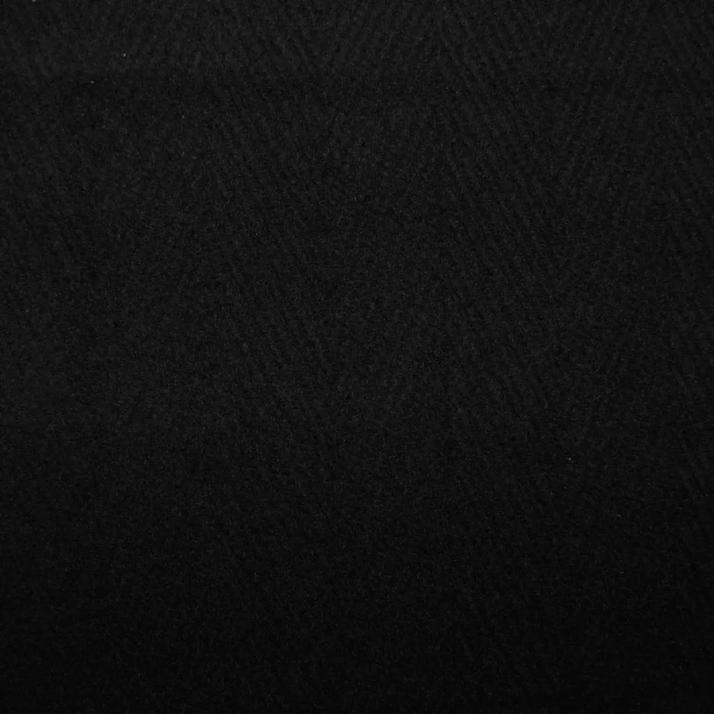 Black Herringbone Wool Blend Heavy Duffle Coating - 2.00 Metres