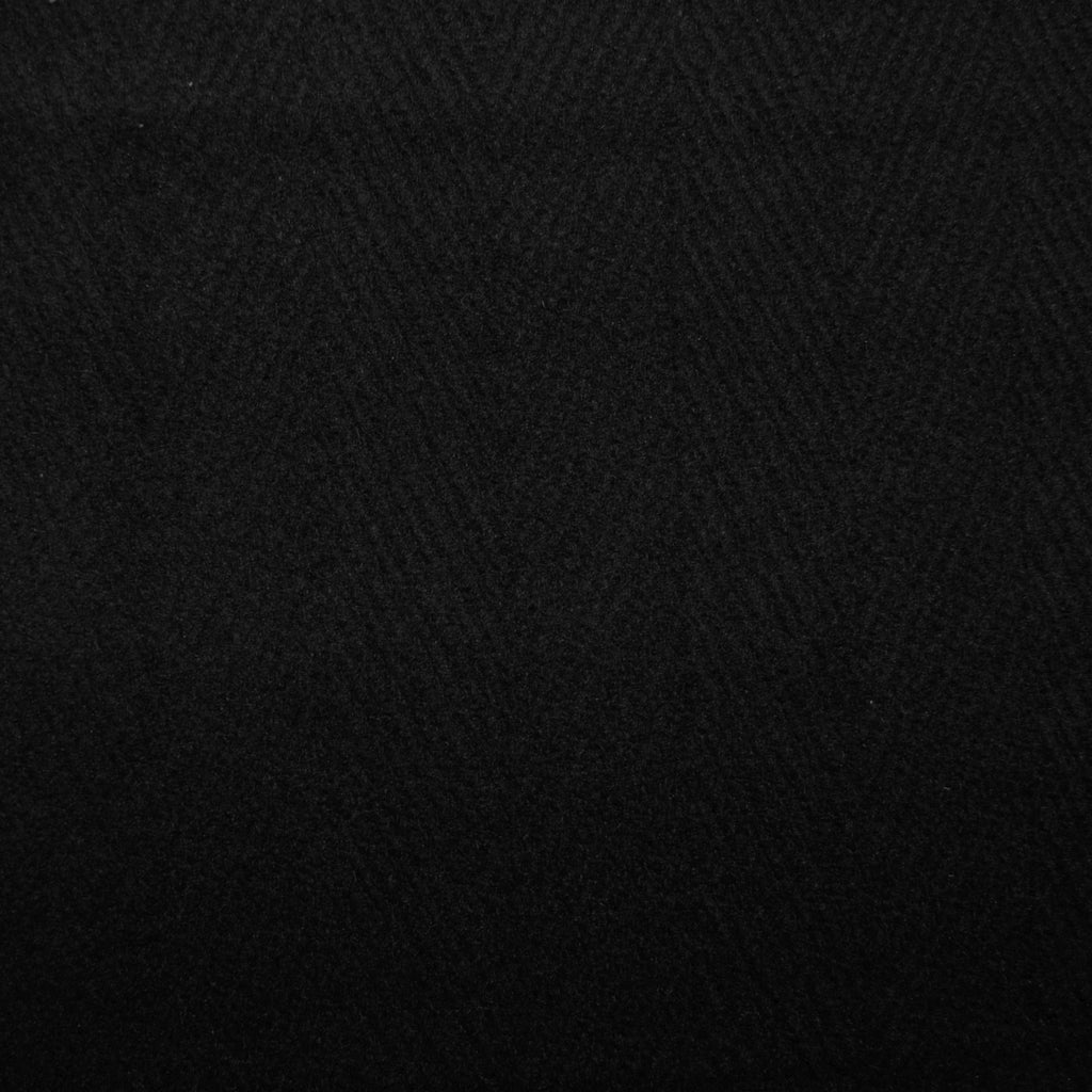 Black Herringbone Wool Blend Heavy Duffle Coating - 2.00 Metres