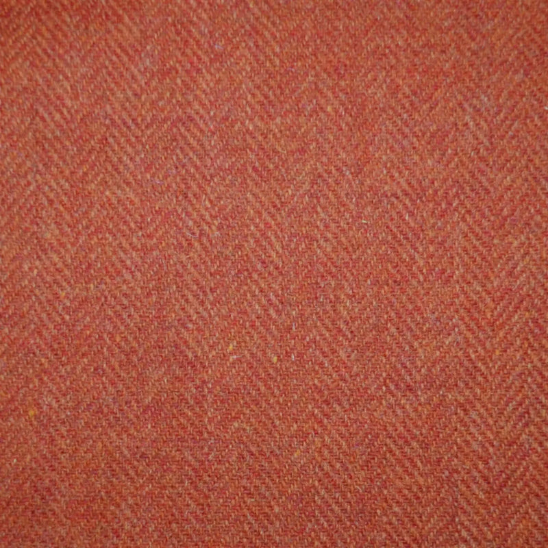 Orange Herringbone Lambswool Tweed - 85cms