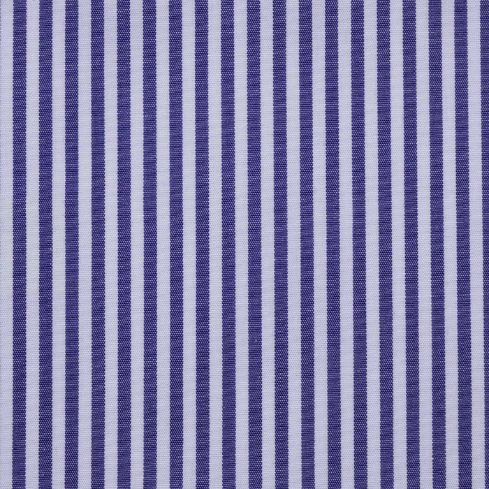 Dark Blue and White Bengal Stripe Cotton Shirting