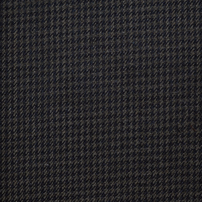 Dark Brown Small Dogtooth Check Super 100's All Wool Suiting By Holland & Sherry