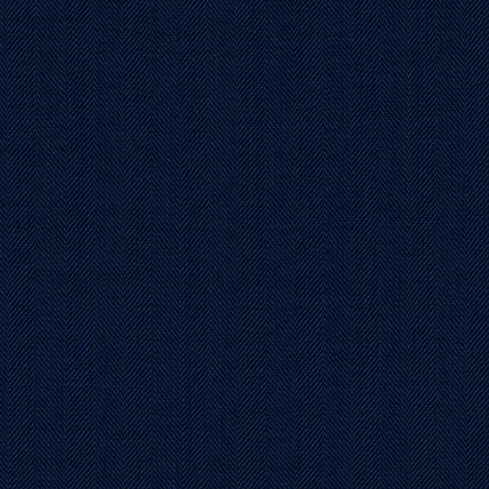 French Blue Narrow Herringbone Super 100's Wool & Silk Solana Suiting By Holland & Sherry
