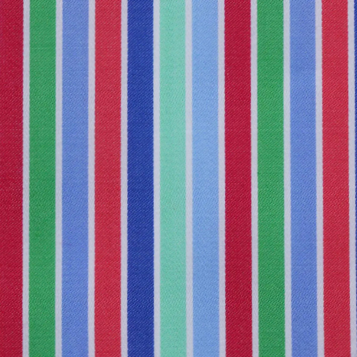 Green, Blue and Red Multi Stripe Cotton Shirting