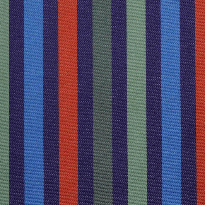 Green, Navy, Blue and Red Multi Stripe Cotton Shirting