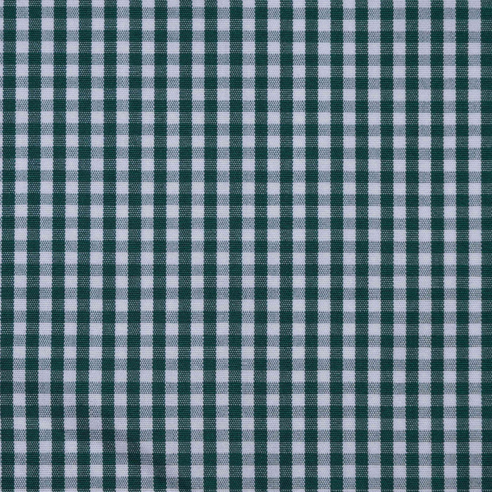 Green & White Gingham Check Cotton Shirting
