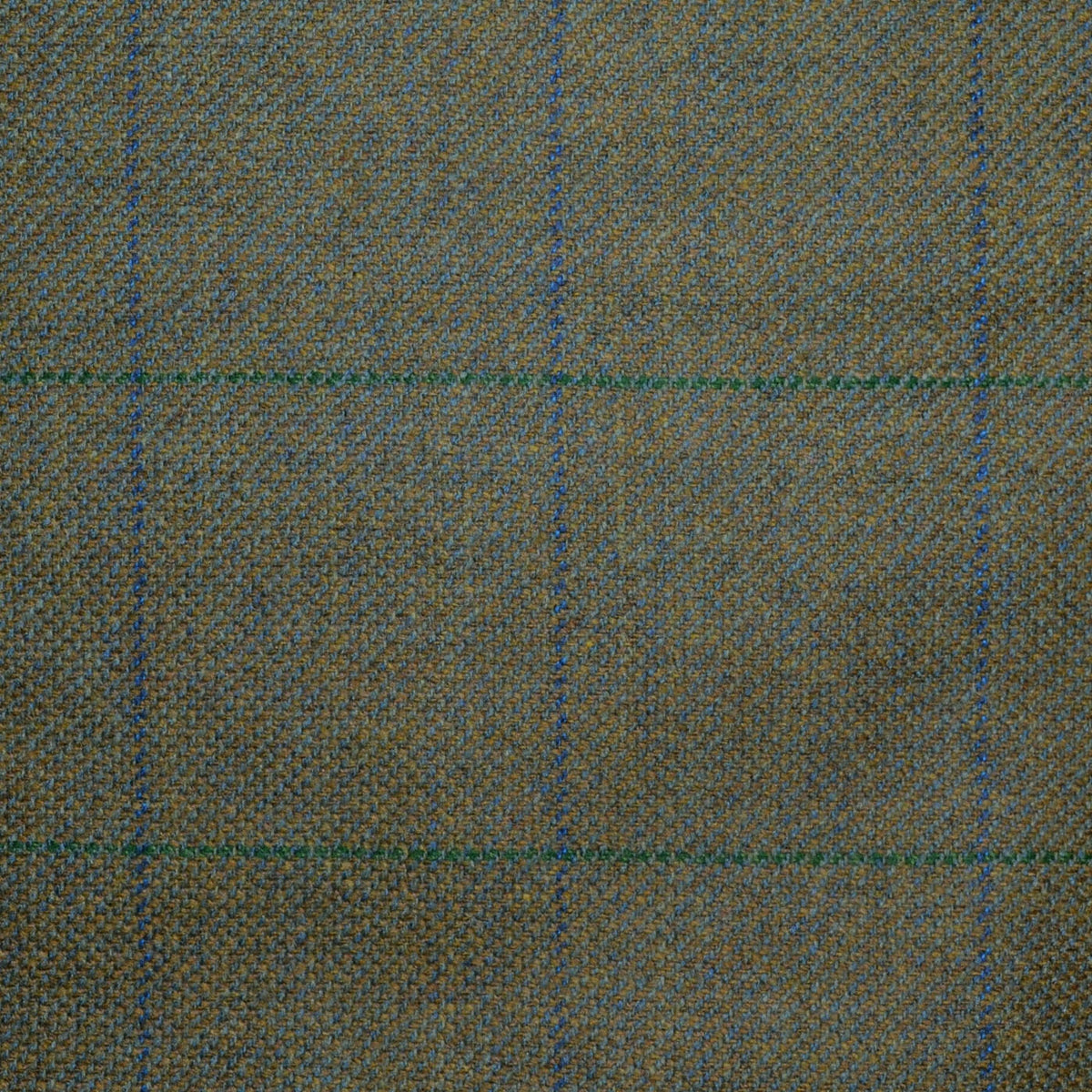 Green and Brown Weave with Blue and Green Check All Wool Estate Tweed - 2.85 Metres