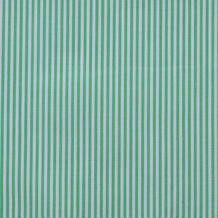 Green and White Narrow Stripe Cotton Shirting