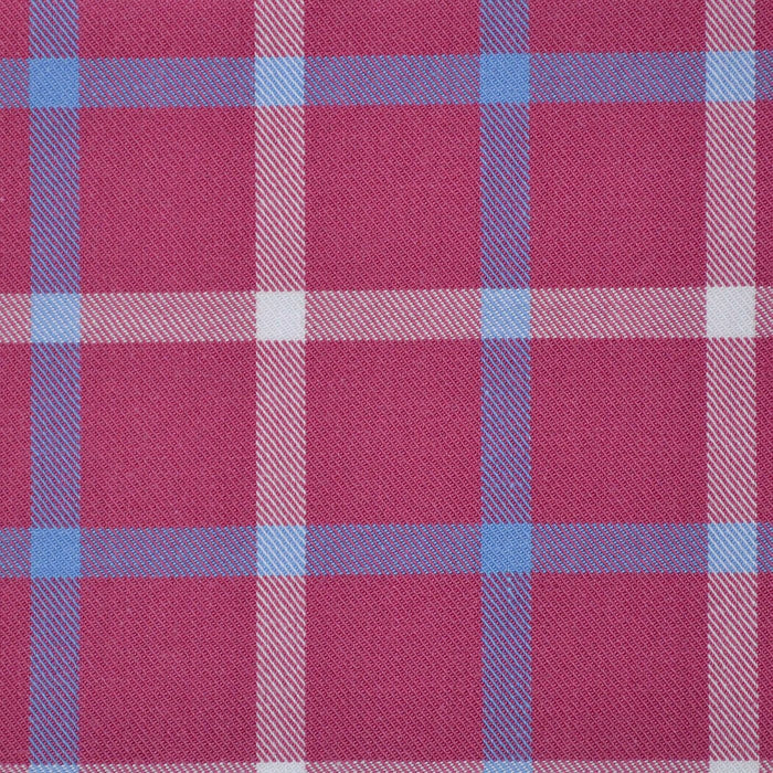 Hot Pink with White and Blue Box Check Cotton Shirting