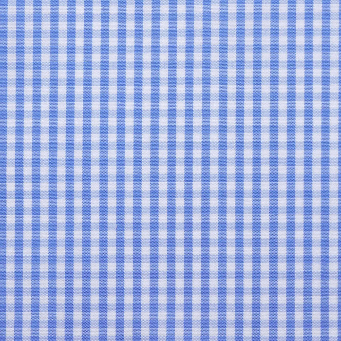 Light Blue & White Gingham Check Cotton Shirting
