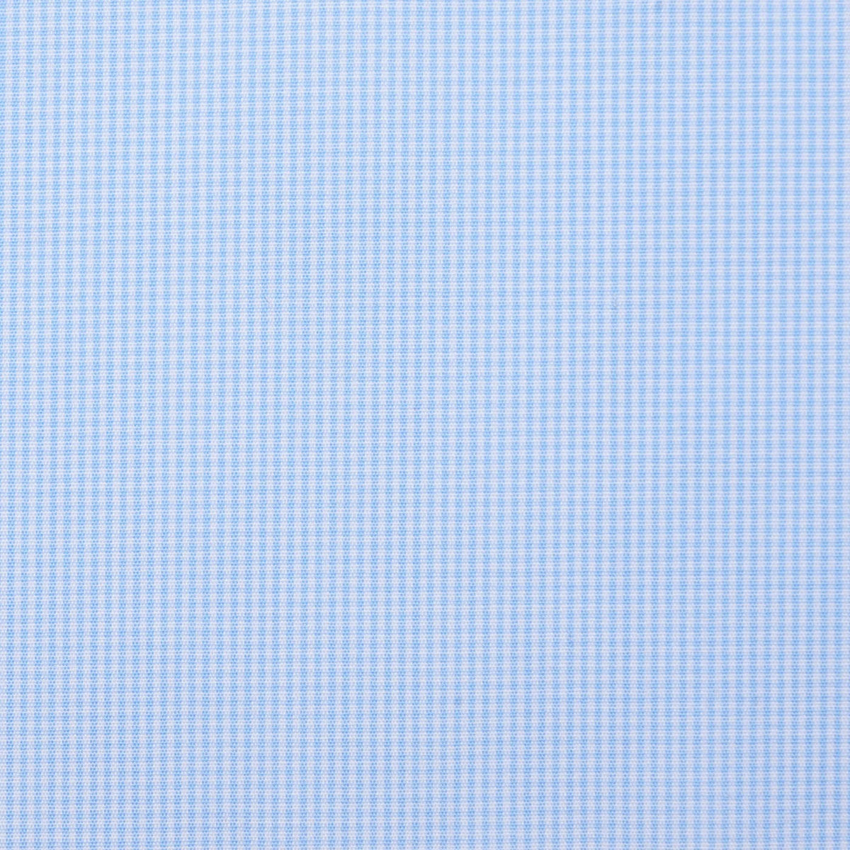 Light Blue and White Small Dogtooth Cotton Shirting