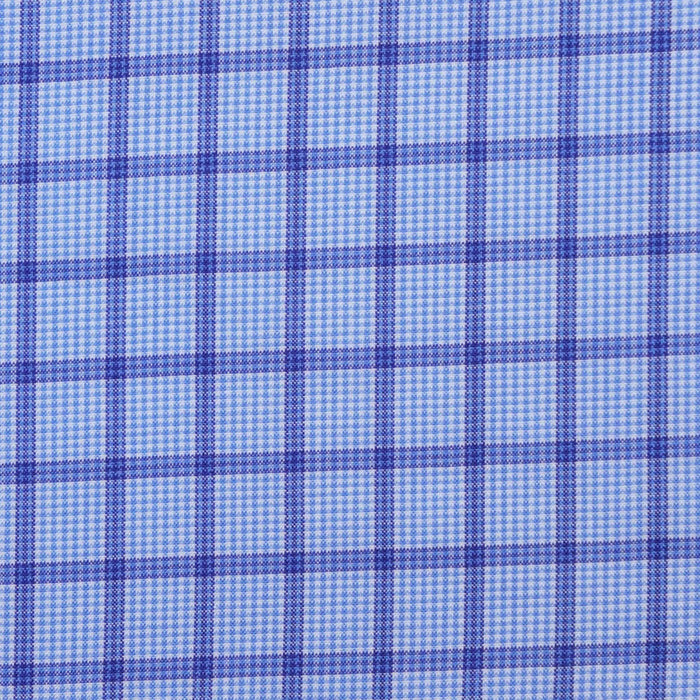 Light Blue with Dark Blue Check Cotton Shirting
