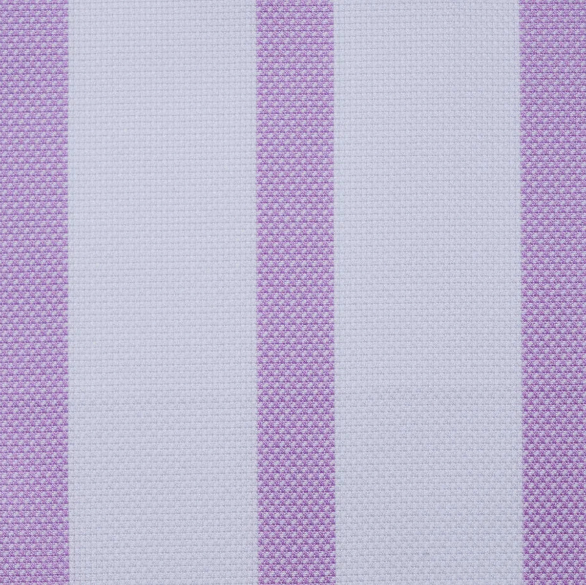 Lilac & White Wide Stripe Oxford Cotton Shirting
