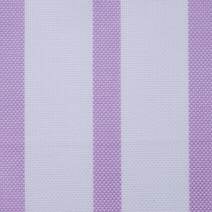Lilac & White Wide Stripe Oxford Cotton Shirting