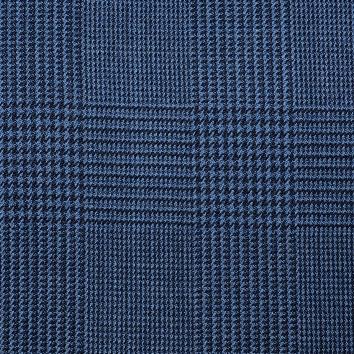 Medium Blue Glen Check Super 100's All Wool Suiting By Holland & Sherry
